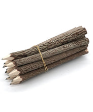 Load image into Gallery viewer, Black Pencils Wood- 7 Inchs Tree Bark Wooden Favors in Rustic Twig Pencils Unique Gifts Camping Lumberjack Decorations Party Supplies Novelty Gifts as Natural Pencil