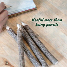 Load image into Gallery viewer, Black Pencils Wood- 7 Inchs Tree Bark Wooden Favors in Rustic Twig Pencils Unique Gifts Camping Lumberjack Decorations Party Supplies Novelty Gifts as Natural Pencil