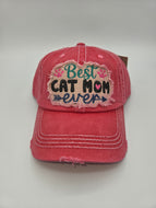 Best Cat Mom Ever Vintage Style Baseball Cap