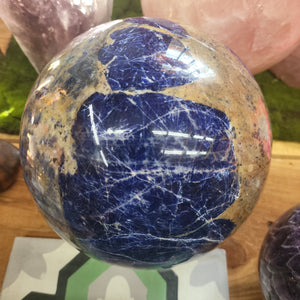 Blue Sodalite Polished Sphere 17.33 lbs