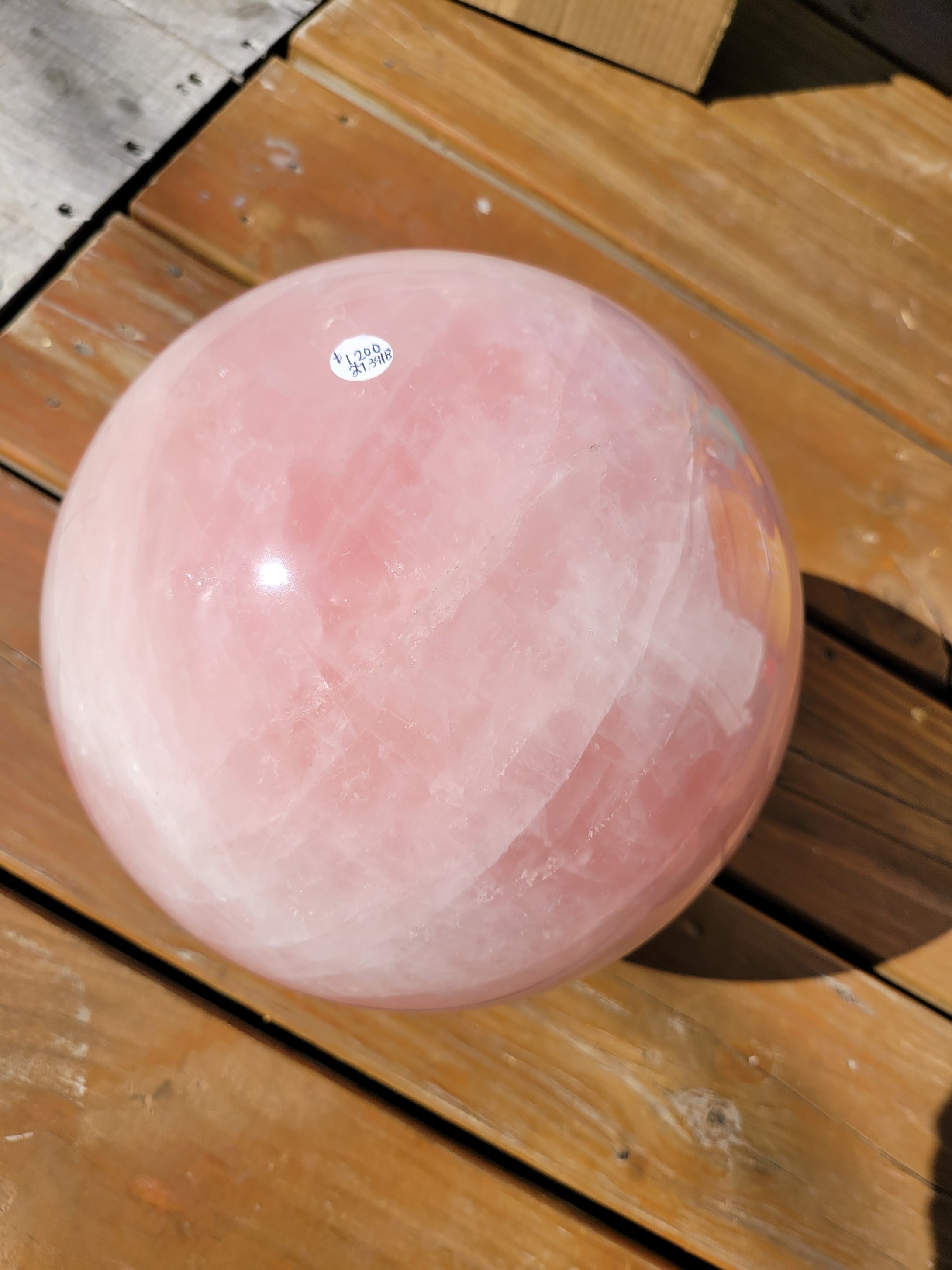 Rose Quartz Natural Crystal Sphere 27.39lbs